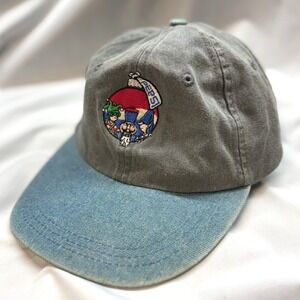 Adams Pepsi Hat Adult OSFA Grey Blue Fair Vintage 90s Denim Brim Strapback